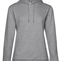 cappuccio donna sgarzata grigio felpe con logo ricamato