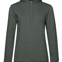 cappuccio donna sgarzata khaki ricamare su felpa