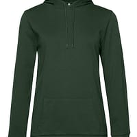 cappuccio donna sgarzata verde foresta felpe personalizzate con logo ricamato