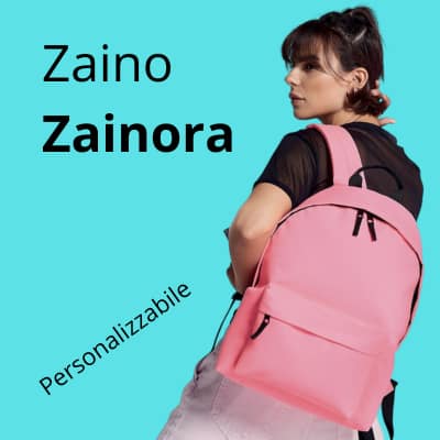zaino Zainora nero con ricamo lato frontale