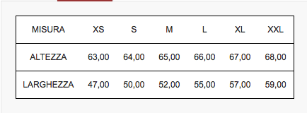 Misure GIlet Donna