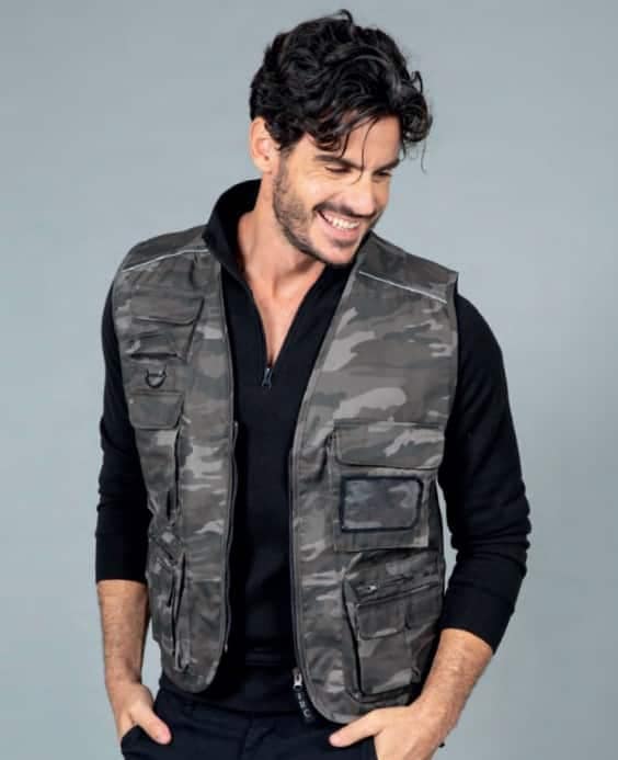 gilet smanicato multitasca work ricamato logo personalizzato
