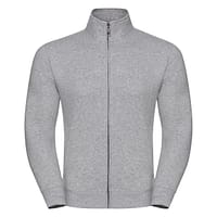 Felpa_cerniera_intera_grigio fepa jacket ricamata
