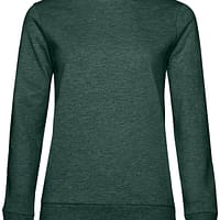 Felpa Girocollo donna verde scuro melange
