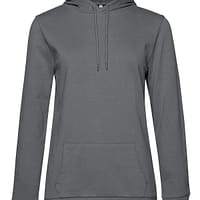 cappuccio donna sgarzata grigio elefante ricamo felpe