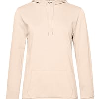 cappuccio donna sgarzata rosa pallido felpa con logo ricamato