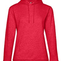 cappuccio donna sgarzata rosso melange felpa personalizzata con ricamo