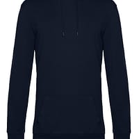 felpa cappuccio sgarzata blu navy ricami su felpe