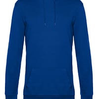 felpa cappuccio sgarzata blu royal ricamo felpa