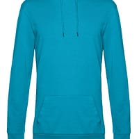 felpa cappuccio sgarzata celeste hawaii ricamo logo su felpa