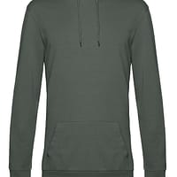 felpa cappuccio sgarzata khaki