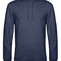 felpa cappuccio sgarzata navy melange