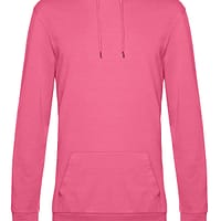 felpa cappuccio sgarzata rosa acceso