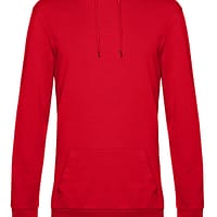 felpa cappuccio sgarzata rosso