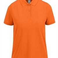 Polo manica corta donna Fly Arancio Puro felpe con stampa dietro