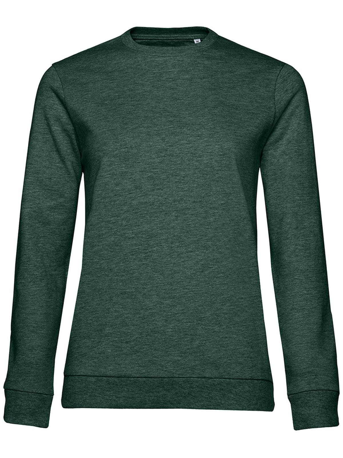 Felpa Girocollo donna verde scuro melange