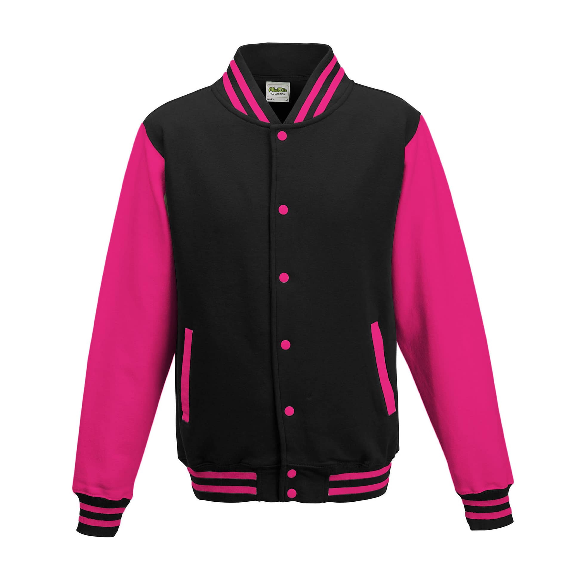 Felpa-Baseball-Nero-Fuxia