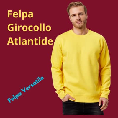 felpa girocollo atlantide ricamata logo personalizzato